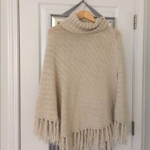 Cream knit poncho